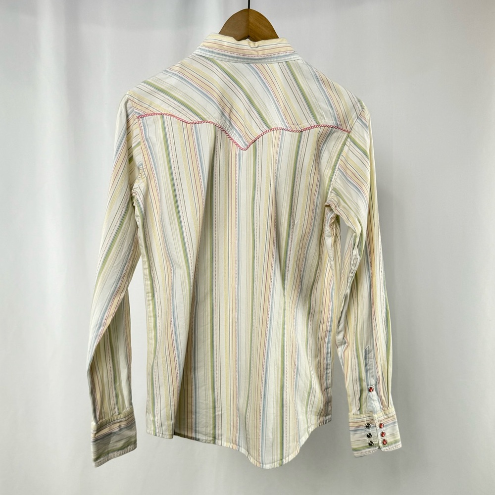 Ariat Maureen Pearl Snap Stripe Long Sleeve Shirt in‎ White Multi Size Medium - Picture 4 of 5
